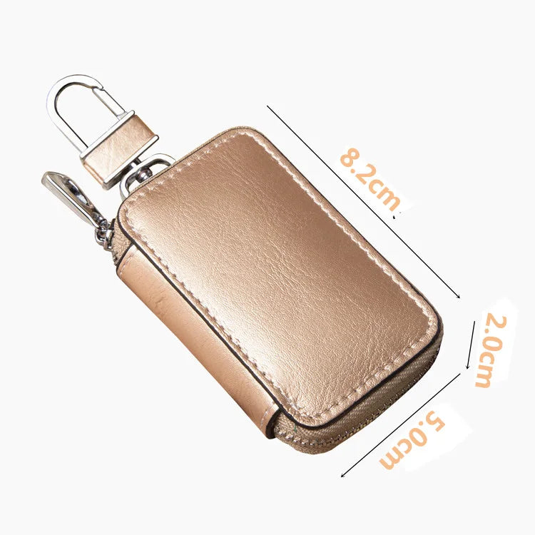 Car Leather Key Case with Zipper, Universal Key Case, Christmas Gift