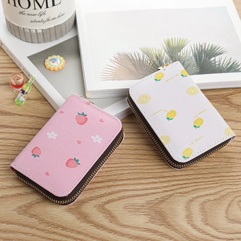 Cartoon Printed Card Bag Small Wallet Women's Business Card Holder