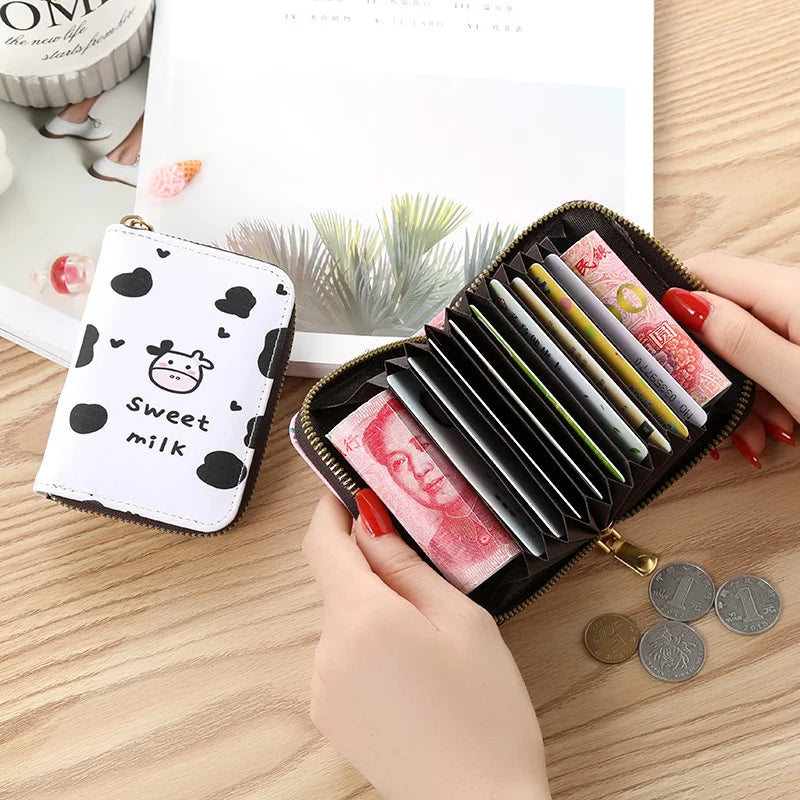 Cartoon Printed Card Bag Small Wallet Women's Business Card Holder