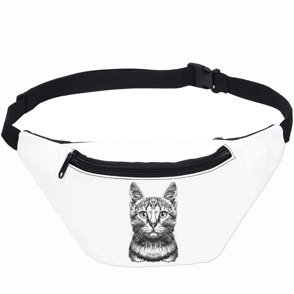 Cat Head Sports Waist Bag Running Belt Waist Pack Small Shoulder Bag Crossbody