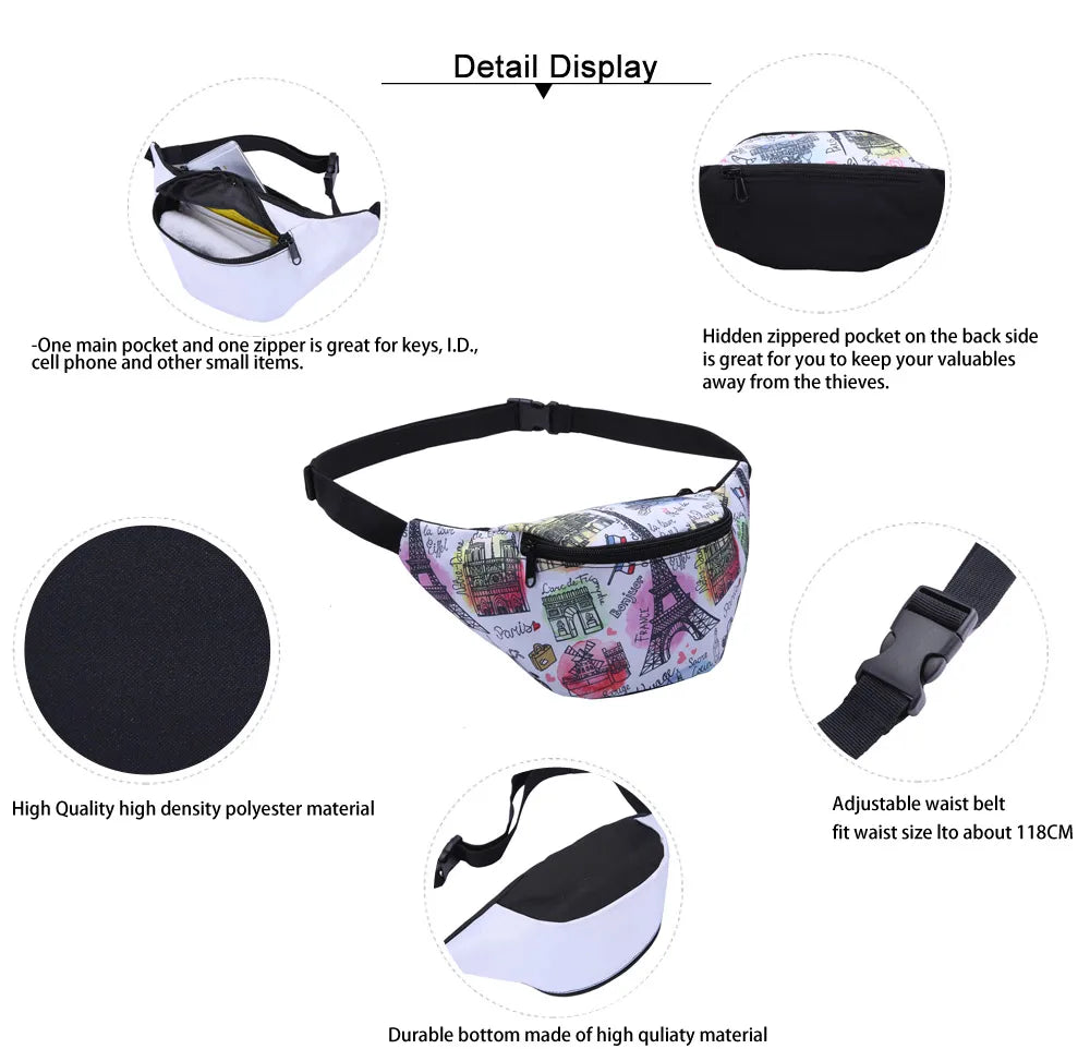 Cat Head Sports Waist Bag Running Belt Waist Pack Small Shoulder Bag Crossbody