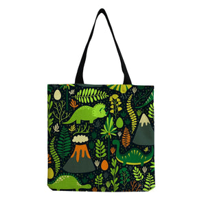 Dinosaur Print Tote Bag Women's Shopping Handbag