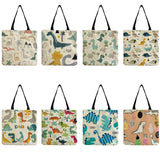Dinosaur Print Tote Bag Women's Shopping Handbag