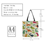 Dinosaur Print Tote Bag Women's Shopping Handbag