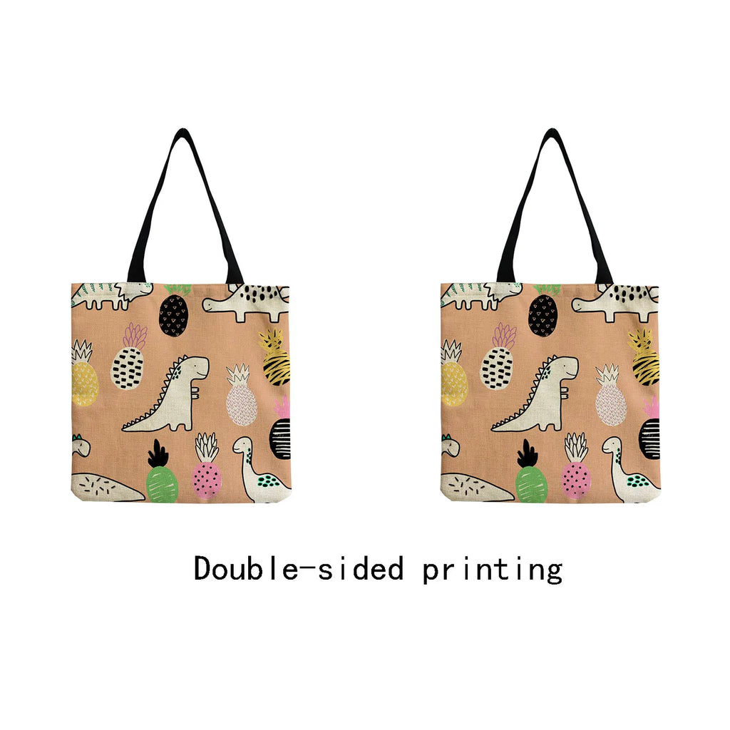 Dinosaur Print Tote Bag Women's Shopping Handbag