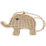 Cartoon Elephant Shape Straw Bag Handbag Women's Shoulder Messenger Beach Mini C