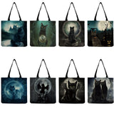 Cartoon Cat Print Beach Bag Eco Friendly Handbag