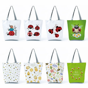 Cartoon Bee Tote Beach Travel Shoulder Bag