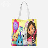 Cartoon Gabby's Dollhouse Shopping Tote Bag for Girls