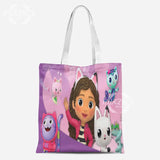 Cartoon Gabby's Dollhouse Shopping Tote Bag for Girls