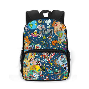 Cartoon Astronaut Spaceship Star School Backpack Children School Bags