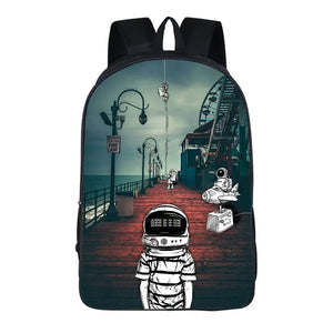 Cartoon Astronaut Student Schoolbag Polyester Primary School Backpack