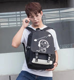 Boys School Backpack Luminous Animation USB Charge School Bags
