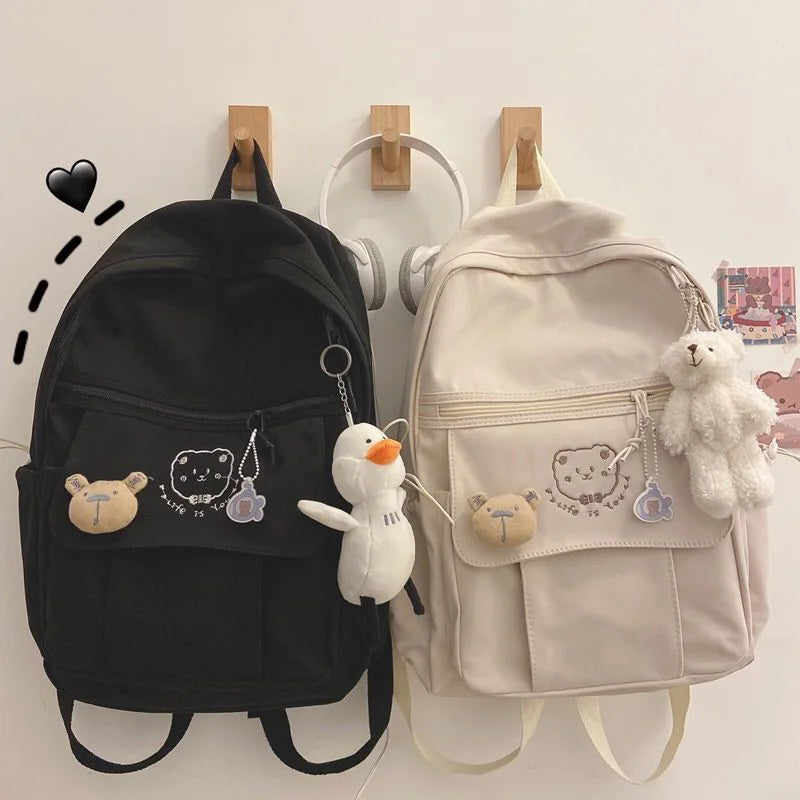 Sweet Girls Cartoon Backpacks Canvas School Bags Travel Packbag