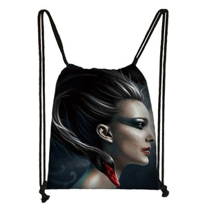 Cartoon Ballet Dancing Girls Drawstring Bag Women Storage Bags Teenager Girls