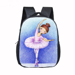 Cartoon Ballet Dancing Printing Backpack Children School Bags Dance Shoes