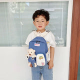 Cartoon Bear Canvas School Bags Kids Backpack for Girls Boys