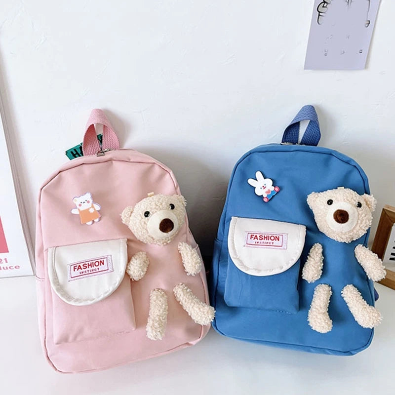 Bear Toy School Bag for Kids Kindergarten Schoolbags Children Backpacks