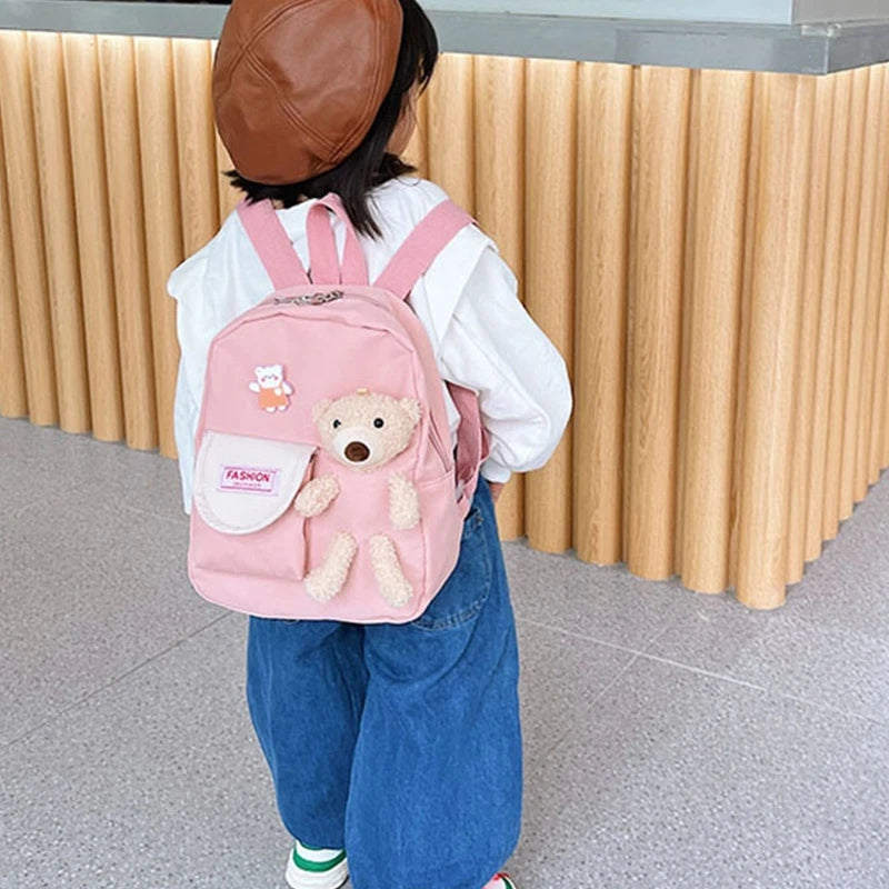 Bear Toy School Bag for Kids Kindergarten Children Backpacks