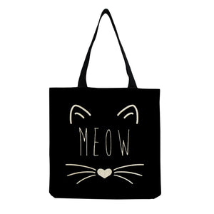 Cartoon Cat Women's Shoulder Bags High Capacity Shopping Bag