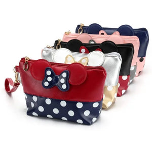 Cartoon Bow Cosmetic Bag Zipper Hand Make Up Handbag Organizer
