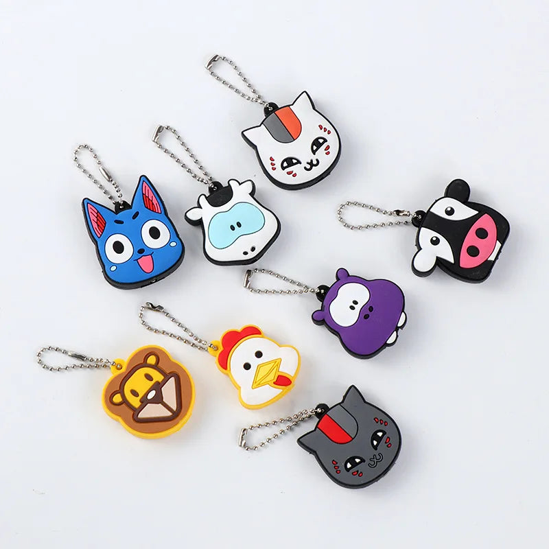 Cartoon Cat LED Key Cover Soft Silicone Protective Case Holder Key Chain