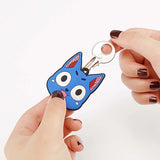 Cartoon Cat LED Key Cover Soft Silicone Protective Case Holder Key Chain