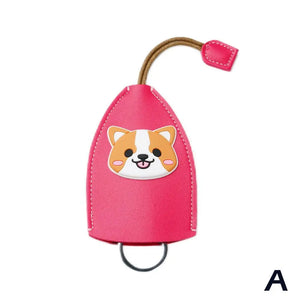Cartoon Corgi Unisex Key Bag PU Leather Key Wallet Car Key Holder Case