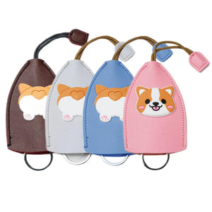 Cartoon Corgi Unisex Key Bag PU Leather Key Wallet Car Key Holder Case
