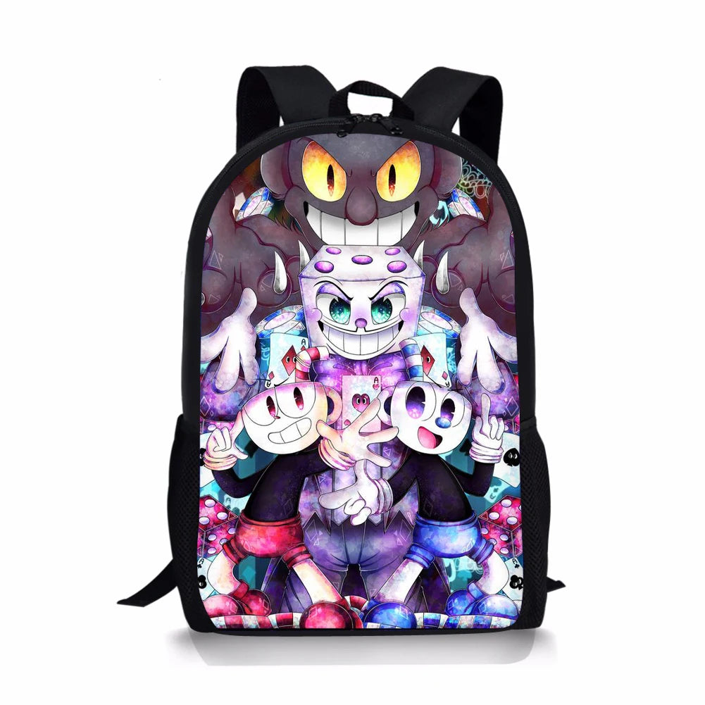 Cartoon Cuphead Printed Children's School Bags
