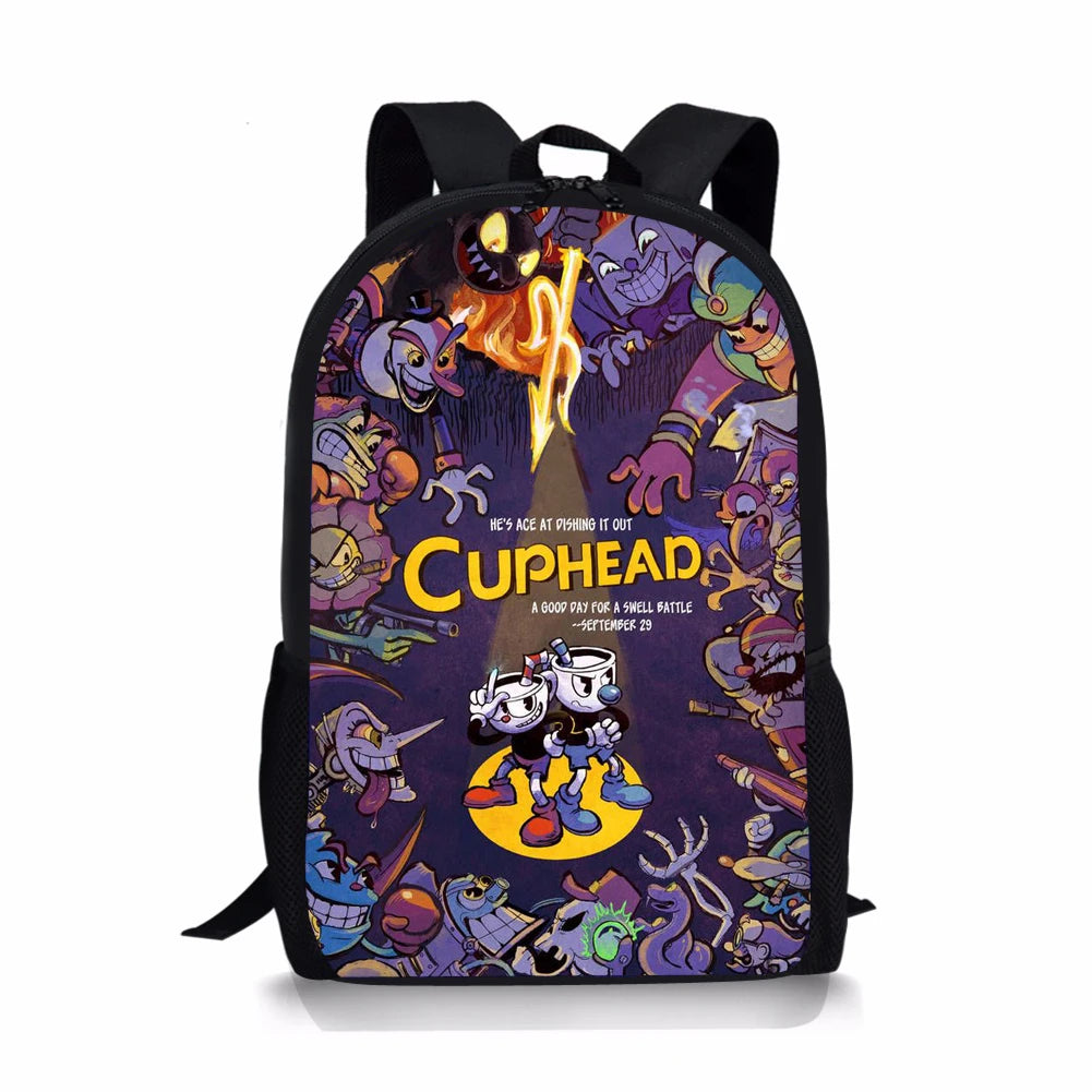 Cartoon Cuphead Printed Children's School Bags