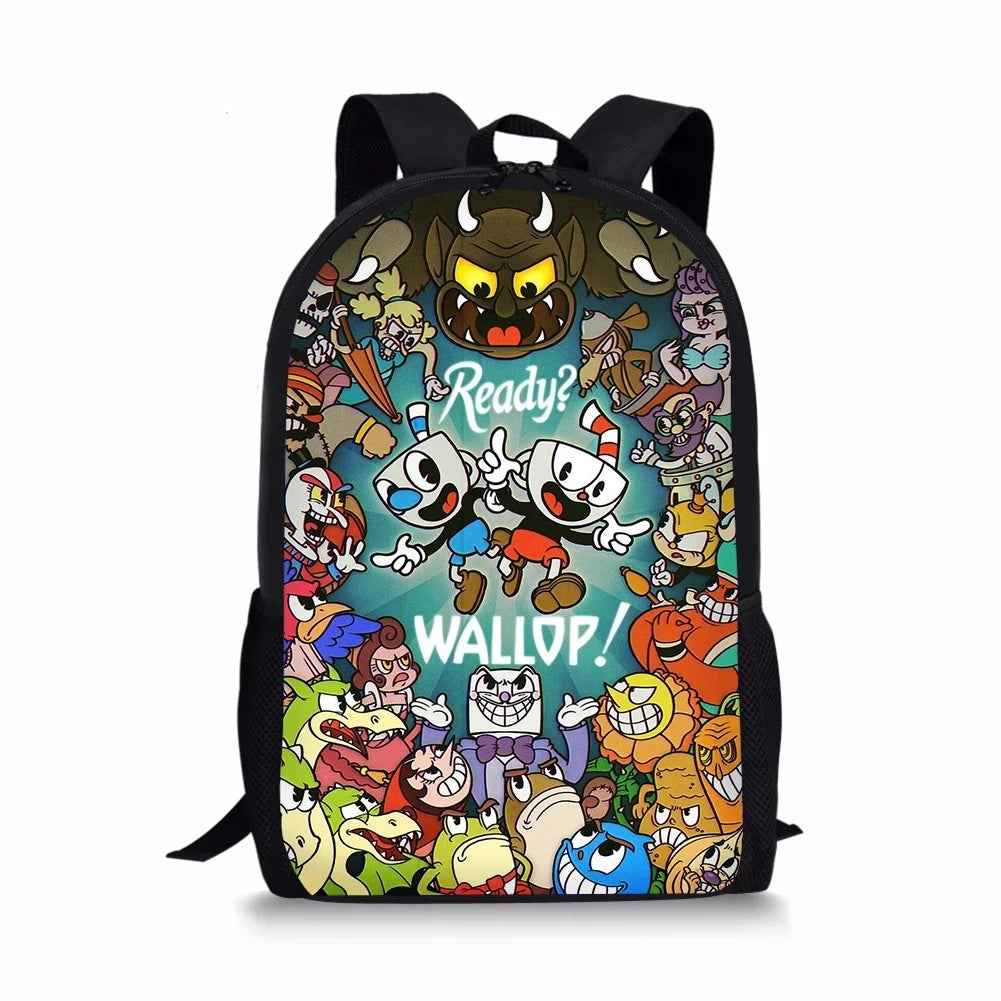 Cartoon Cuphead Printed Children's School Bags