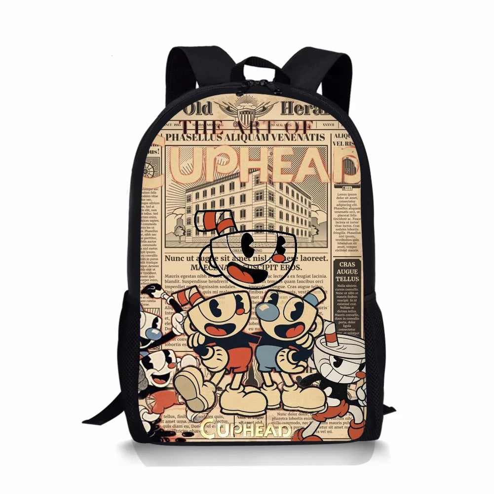 Cartoon Cuphead Printed Children's School Bags