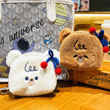 Cartoon Furry Clutch Coin Pouch Mini Wallet Purse Earphone Storage Bag Keyring