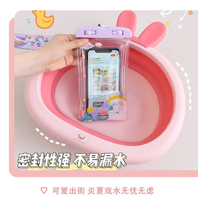 Cartoon Phone Waterproof Bag Touch Screen Protective Cover for Drifting Swimming