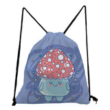 Cartoon Mushroom Printed Backpack Child Mini Drawstring Bag