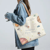 Cartoon Printing Canvas Shoulder Bag Women's Handbags Lady 40*6*35cm