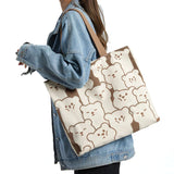 Cartoon Printing Canvas Shoulder Bag Women's Handbags Lady 40*6*35cm