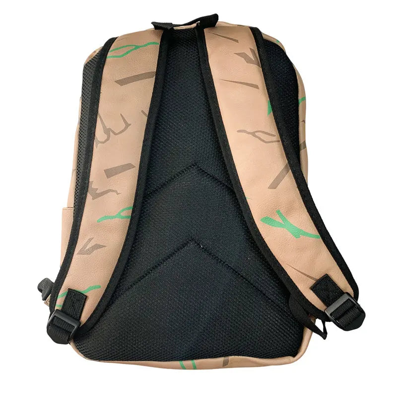 Cartoon Tree Man Backpack School Bag Brown Bookbag PU Leather