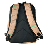 Cartoon Tree Man Backpack School Bag Brown Bookbag PU Leather