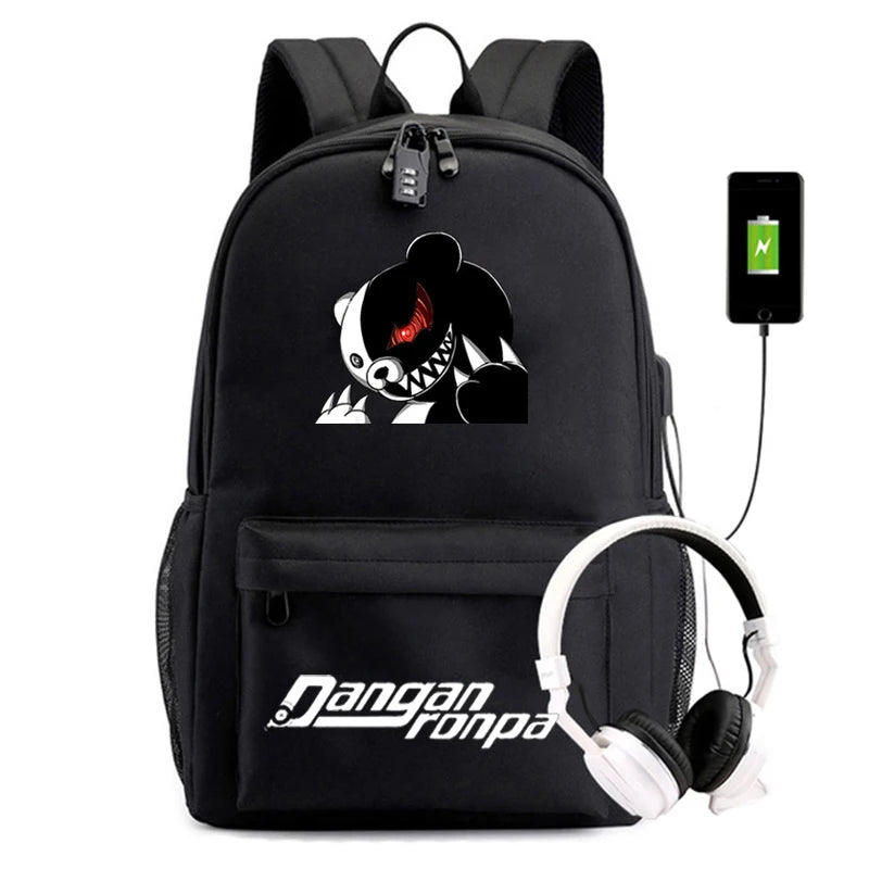 Danganronpa Pattern Backpack Boys Girls School Bags Rucksack