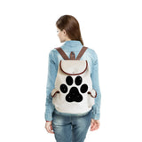 Cartoon Dog Paw Funny Women Backpack Drawstring Bags Linen Backpacks