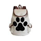 Cartoon Dog Paw Funny Women Backpack Drawstring Bags Linen Backpacks