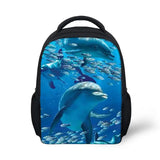 Cartoon Dolphin Print Small Children Schoolbag Boys Girls Mini School Bags