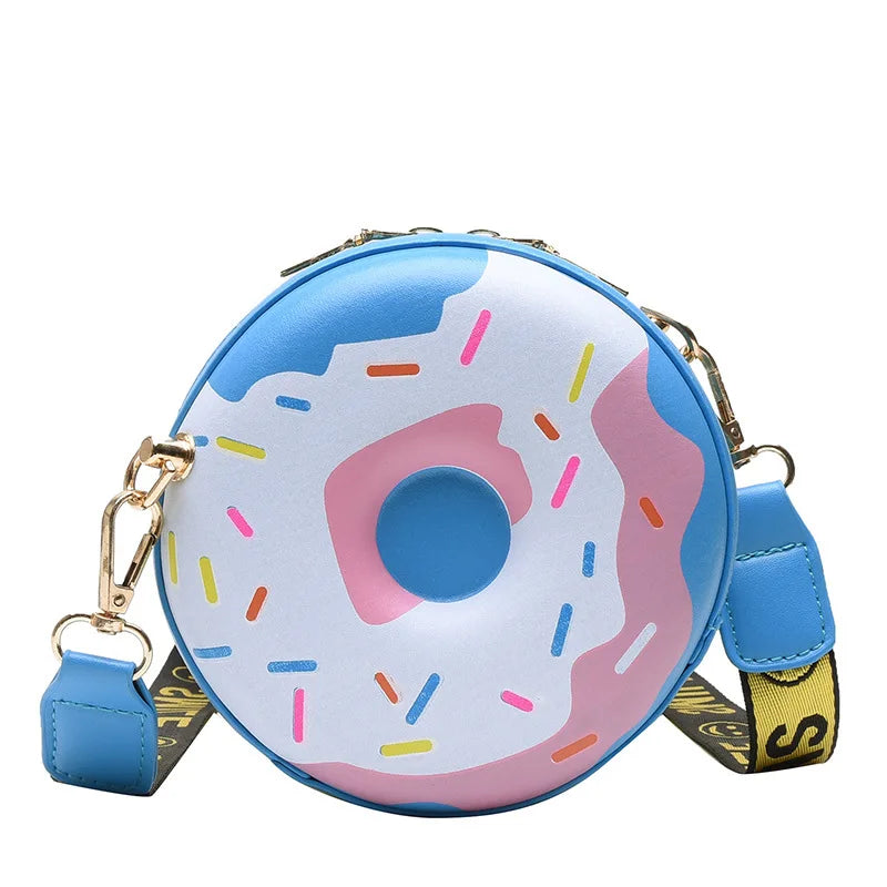 Cartoon Donut Shoulder Bag Crossbody Girls Round Purse Harajuku