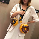 Cartoon Donut Shoulder Bag Crossbody Girls Round Purse Harajuku