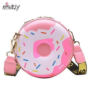 Cartoon Donut Shoulder Bag Crossbody Girls Round Purse Harajuku