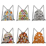 Cartoon Drawstring Bag Character Unisex Printed Backpack Child Casual Knapsack