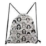 Cartoon Drawstring Bag Character Unisex Printed Backpack Child Casual Knapsack