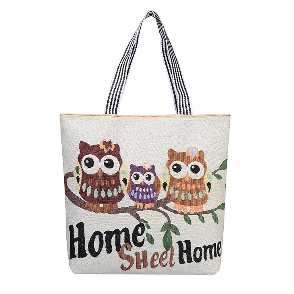 Cartoon Embroidered Print Canvas Bag Shoulder Straps for Men and Women